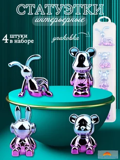 Набор фигурок - зайчики и мишки интерьерные Mangustin Spirit 231866949 купить за 384 ₽ в интернет-магазине Wildberries