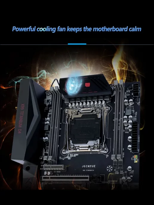 JGINYUE Материнская плата X99 TITANIUM D4 LGA 2011-3, титан, фото 5