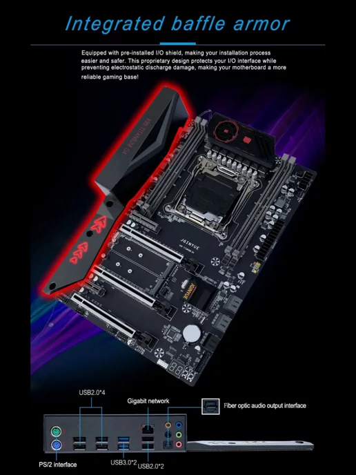JGINYUE Материнская плата X99 TITANIUM D4 LGA 2011-3, титан, фото 6