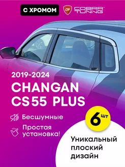 Плоские дефлекторы окон Чанган ЦС55 плюс 2019-2024 6 шт