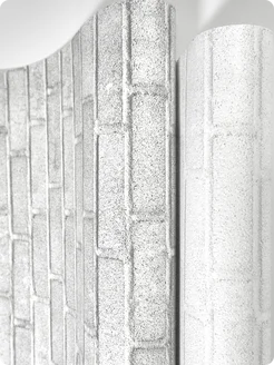 Обои бумажные кирпич серые Кирпичики19 - 3 рулона. Купить обои на стену. Изображение 13