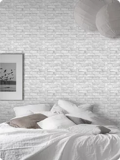 Обои бумажные кирпич серые Кирпичики19 - 5 рулонов. Купить обои на стену. Изображение 14