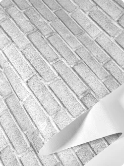 Обои бумажные кирпич серые Кирпичики19 - 5 рулонов. Купить обои на стену. Изображение 5