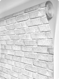 Обои бумажные кирпич серые Кирпичики19 - 5 рулонов. Купить обои на стену. Изображение 6