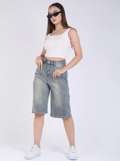 шорты джинсовые бермуды удлиненные BAGGY DENIM 232013925 купить за 1 499 ₽ в интернет-магазине Wildberries