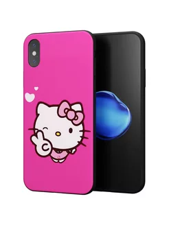 Чехол на iPhone X и XS с принтом Hello Kitty