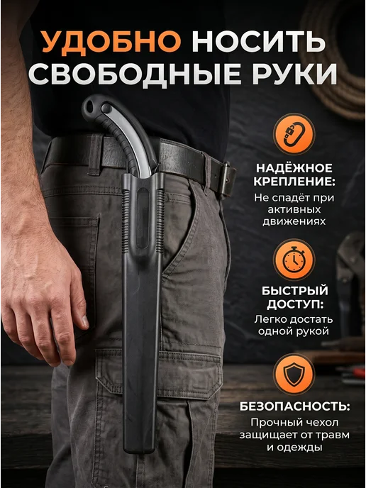 DELIXI Пила садовая ручная по дереву в чехле, черный, фото 5