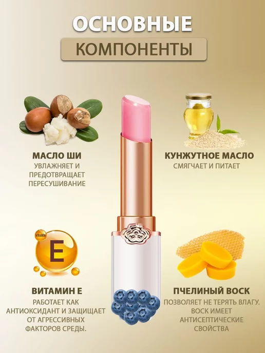 KSAS Бальзам для губ Omga_Lipstick_Голубика, голубой, фото 7
