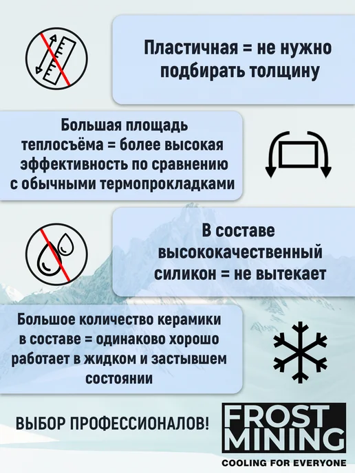 FrostMining Термопластилин Ликвид Термал Пад 22.5Вт 20г, 22,5 Вт, 10 г, фото 2