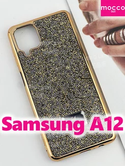 Чехол на Samsung A12 со стразами Swarovski Самсунг А12