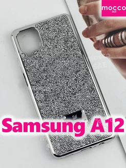 Чехол на Samsung A12 со стразами Swarovski Самсунг А12