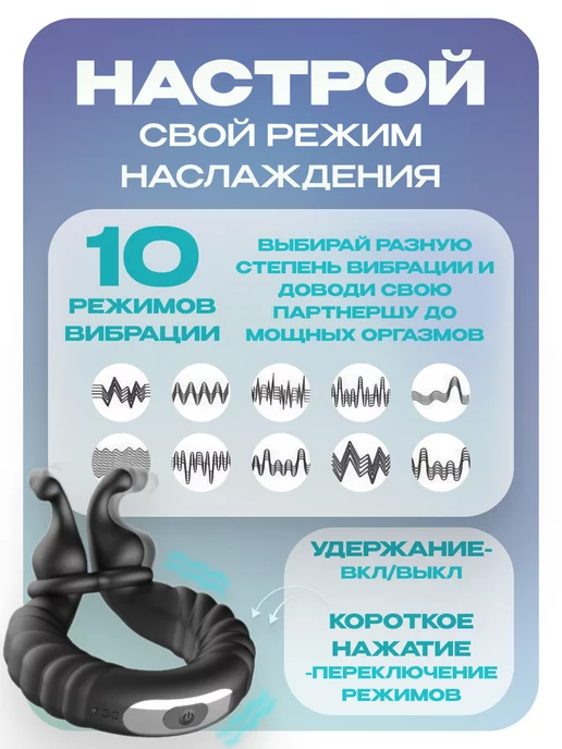 Extralovex Эрекционное виброкольцо на член пенис 18+, серый, фото 2