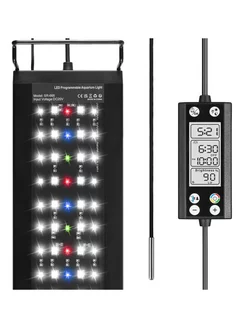 带温度计的可编程IP68防水水族馆LED灯，全光谱鱼缸照明，带水生植物生长灯，24 7和100V-240V 232172958 купить за 3 297 ₽ в интернет-магазине Wildberries