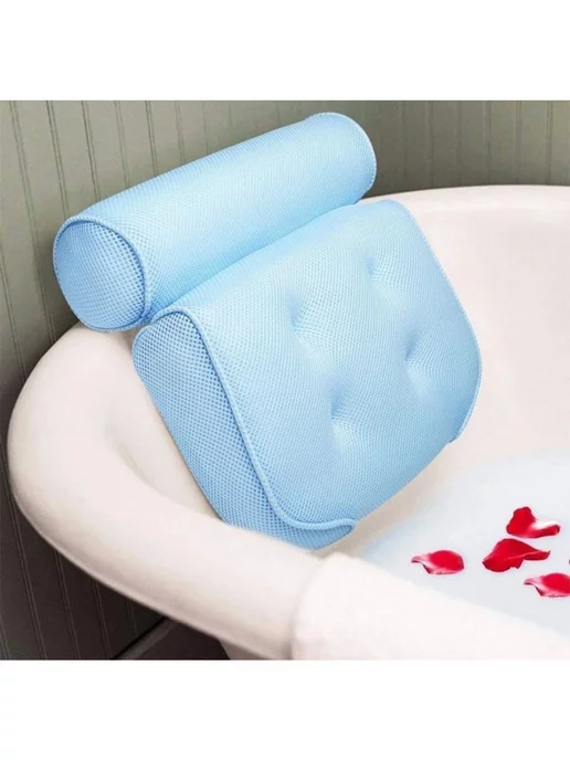 yes cosiness SPA подушка для ванны и джакузи на присосках подголовник, голубой, фото 2