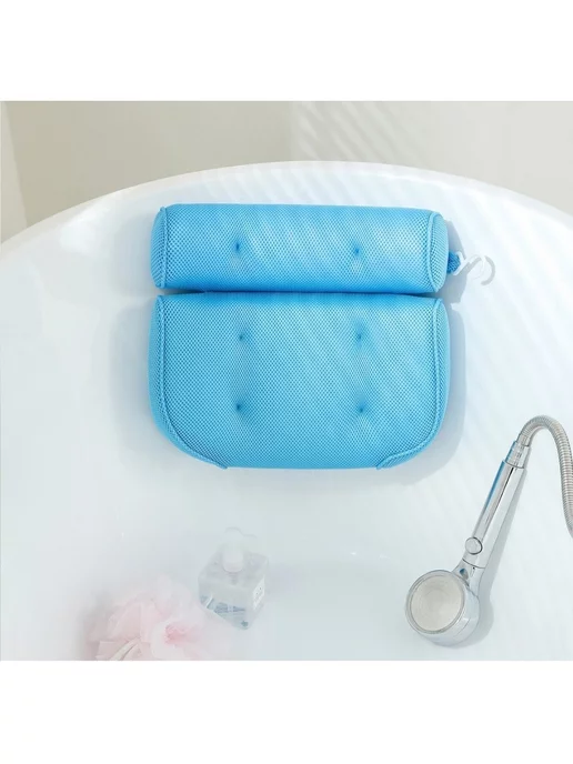 yes cosiness SPA подушка для ванны и джакузи на присосках подголовник, голубой, фото 3