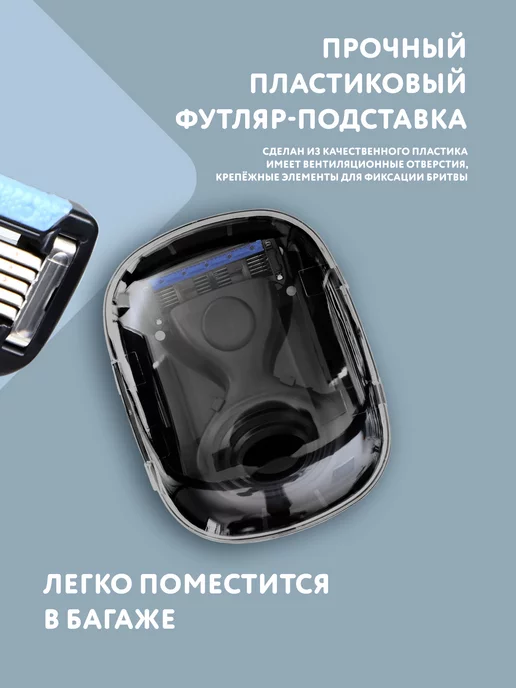 BRITTERRA Мини бритва мужская дорожная с футляром 5 лезвий, черный, фото 6