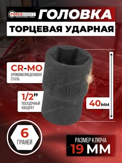 Головка торцевая 6-гранная 19 мм 1 2"