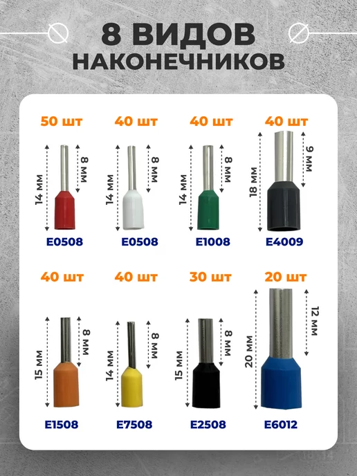 ПВНторг Наконечники кабельные набор 300 штук, вариант, фото 2
