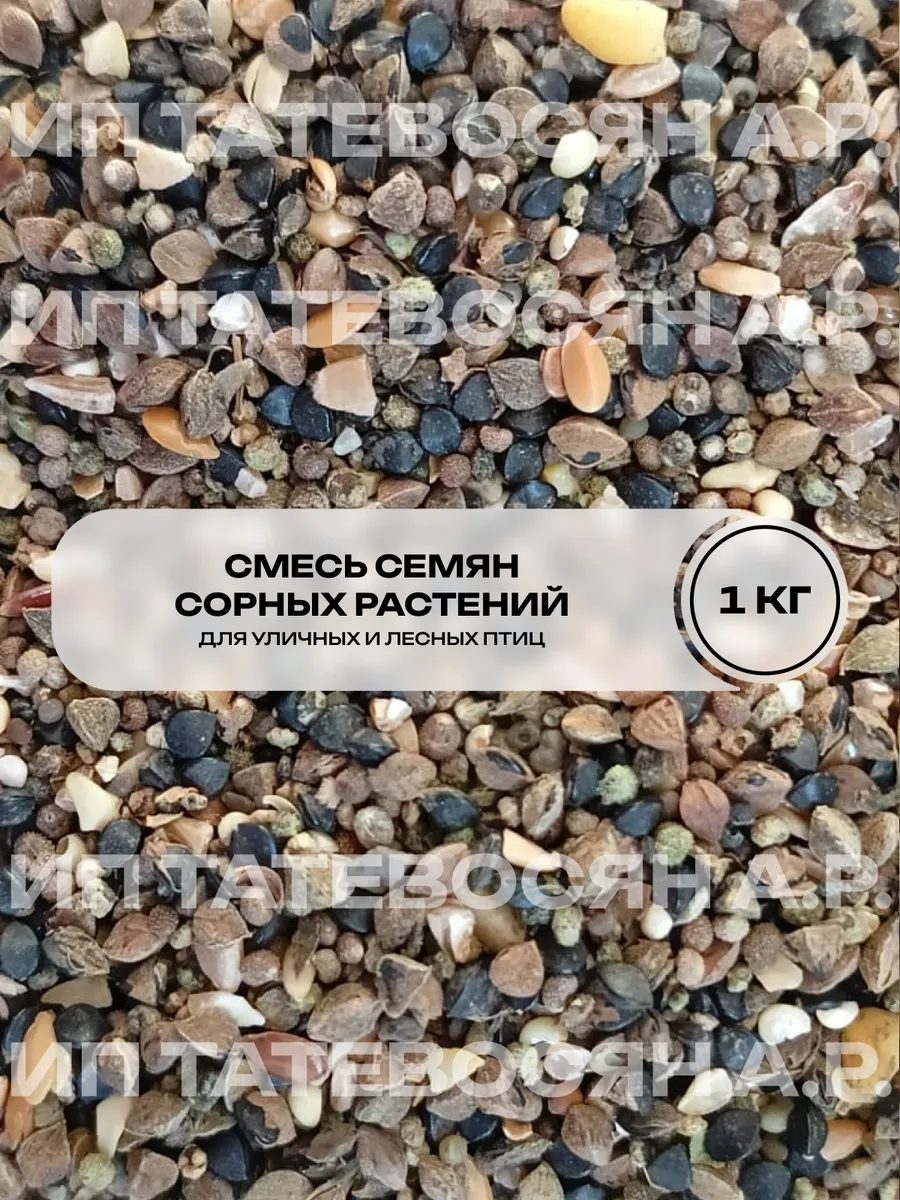 Смесь семян сорных растений для уличных и лесных птиц, 1000г