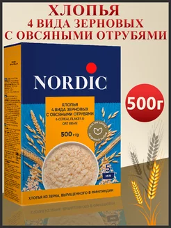 Хлопья 4 вида зерновых с овсяными отрубями, 500гр