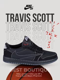 Кроссовки Travis Scott Air Jordan 1 Black спортивные Nike 232324889 купить за 2 212 ₽ в интернет-магазине Wildberries