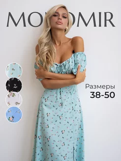 Платье летнее крестьянка сарафан в цветочек MONOMIR 232349212 купить за 2 886 ₽ в интернет-магазине Wildberries