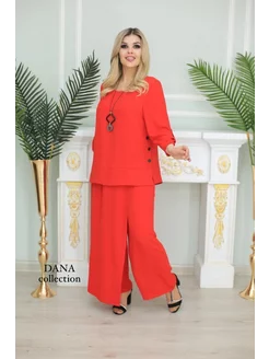 Костюм брючный двойка большие размеры DANA collection 232403759 купить за 1 644 ₽ в интернет-магазине Wildberries