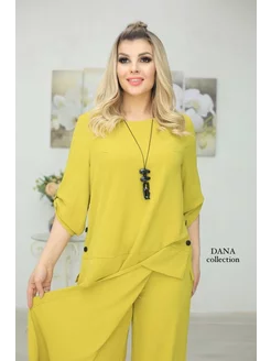 Костюм брючный двойка большие размеры DANA collection 232403761 купить за 1 871 ₽ в интернет-магазине Wildberries