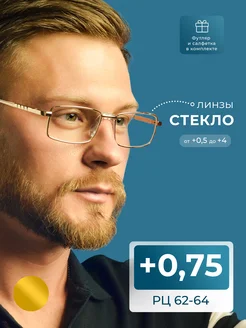 Очки для чтения мужские (+0.75) линза стекло, с футляром Fedrov 232422403 купить за 688 ₽ в интернет-магазине Wildberries