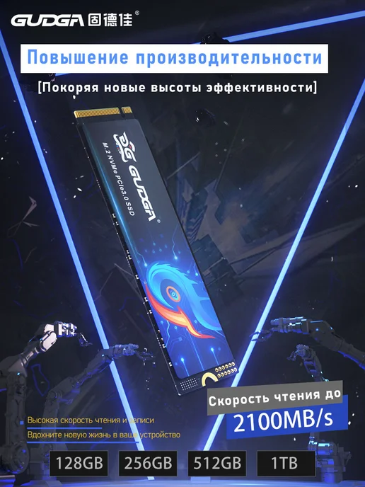 GUDGA Внутренний 512Gb SSD PCI-E 3.0 накопитель M.2 NVMe, 512 ГБ, фото 2