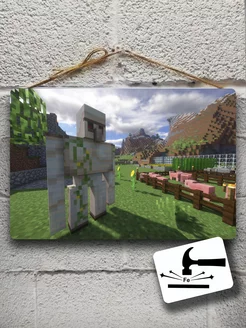 Постер голем minecraft