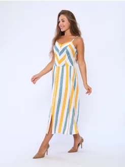 Платье летнее длинное хлопок Style World 232569231 купить за 1 181 ₽ в интернет-магазине Wildberries