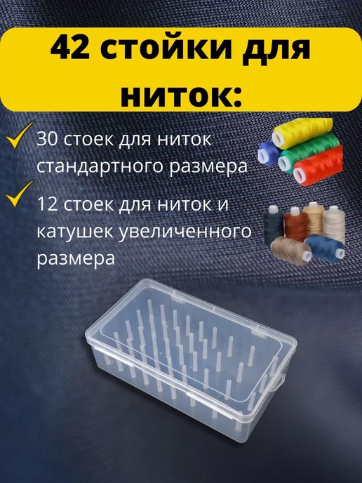 Органайзер для хранения ниток прозрачный, белый, фото 2