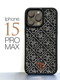 Чехол на iphone 15 pro max с принтом брендов Guess