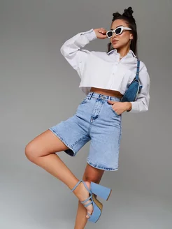 Шорты бермуды джинсовые удлиненные Orange jeans 232688207 купить за 1 290 ₽ в интернет‑магазине Wildberries