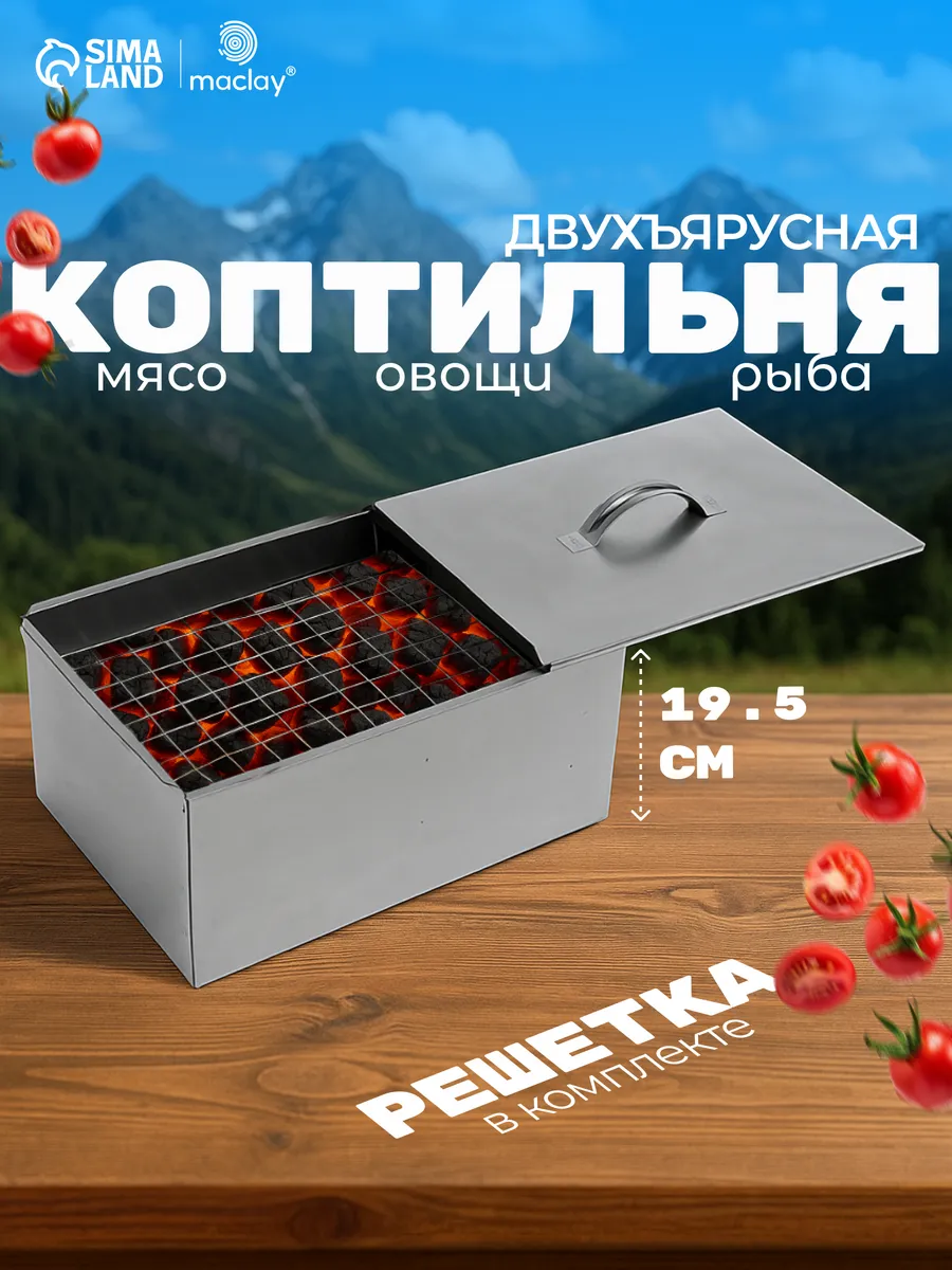 Коптильня двухъярусная горячего копчения