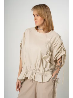 Блузка с утяжками стильная Италия Stella Milani 232766431 купить за 12 303 ₽ в интернет-магазине Wildberries