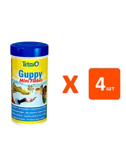 Корм Guppy Mini Flakes для живородящих рыб гуппи 250 мл 4 шт