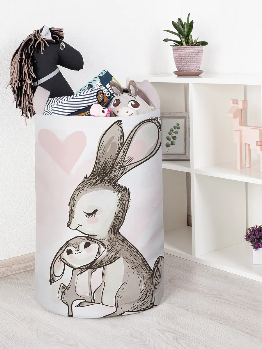 Корзина для игрушек "Зайчиха с зайчиком" 75л