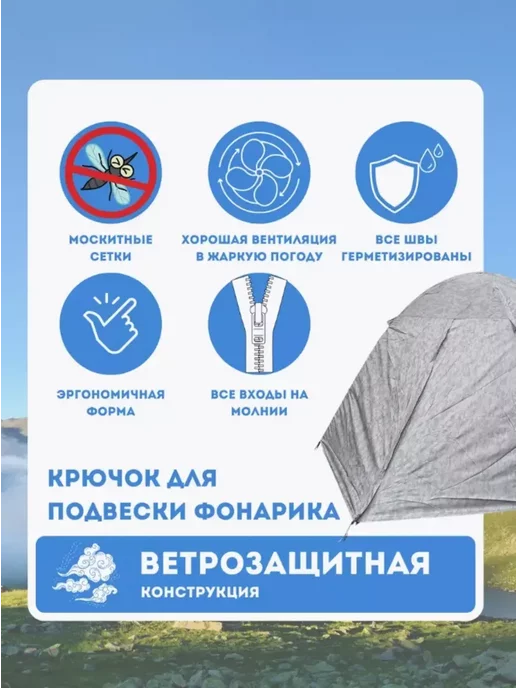 GOODSTORAGE Палатка 4-местная туристическая Vlaken YJ-002B, вариант, фото 3