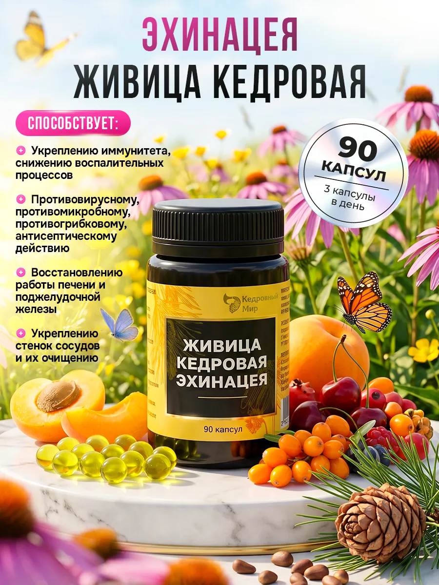 Живица кедровая, Эхинацея, витаминный комплекс