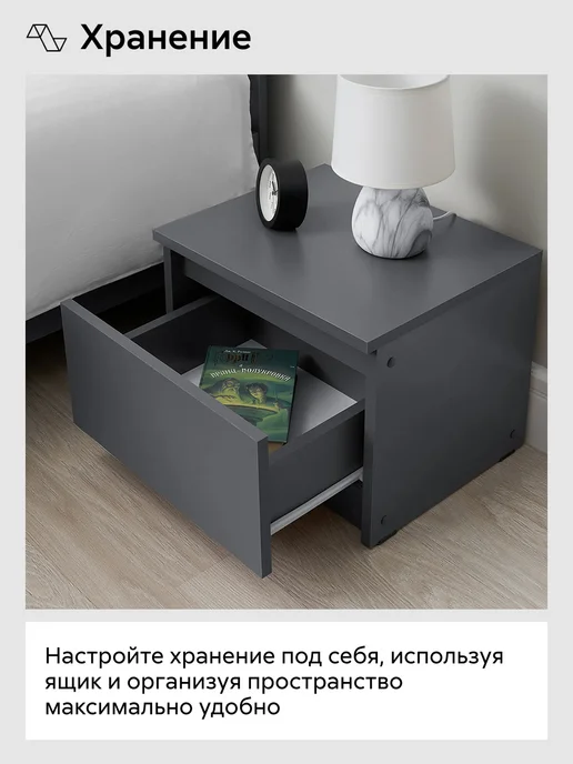 НОНТОН Тумба прикроватная Эккервуд, вариант, фото 5