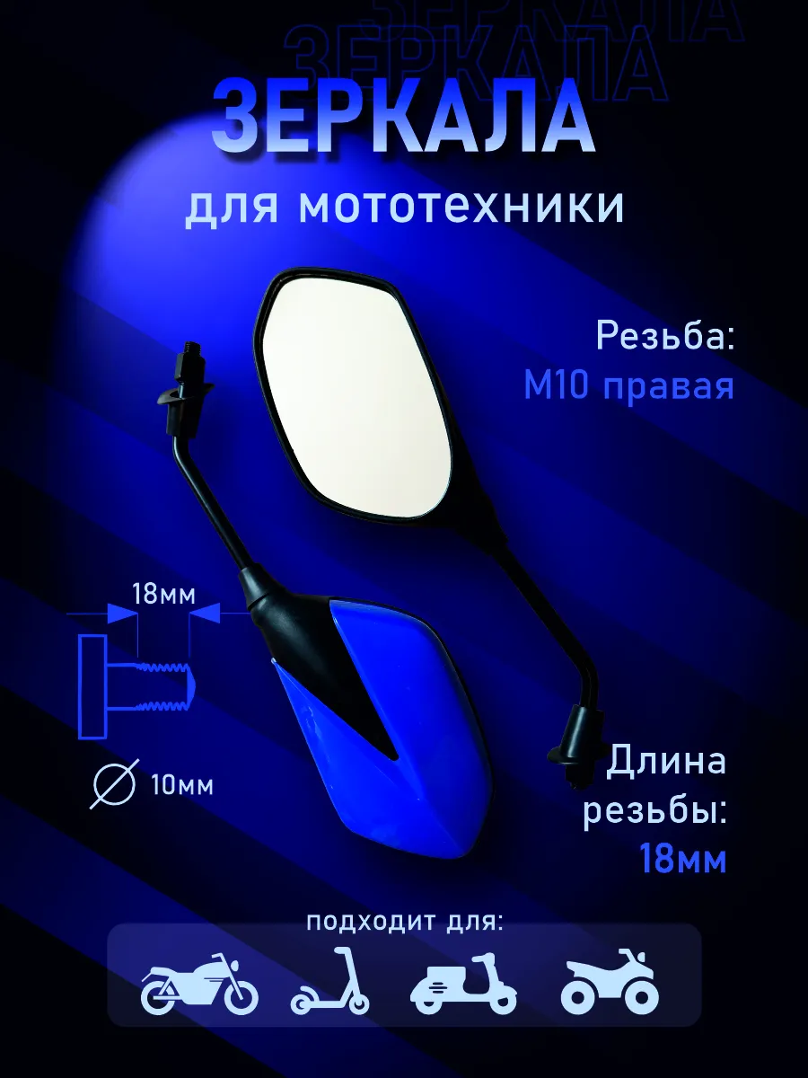 Зеркала на мотоцикл Синие