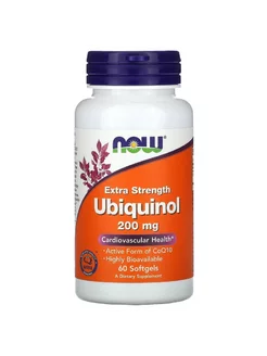 Ubiquinol, Убихинол 200 мг 60 капсул NOW 233001616 купить за 6 051 ₽ в интернет-магазине Wildberries