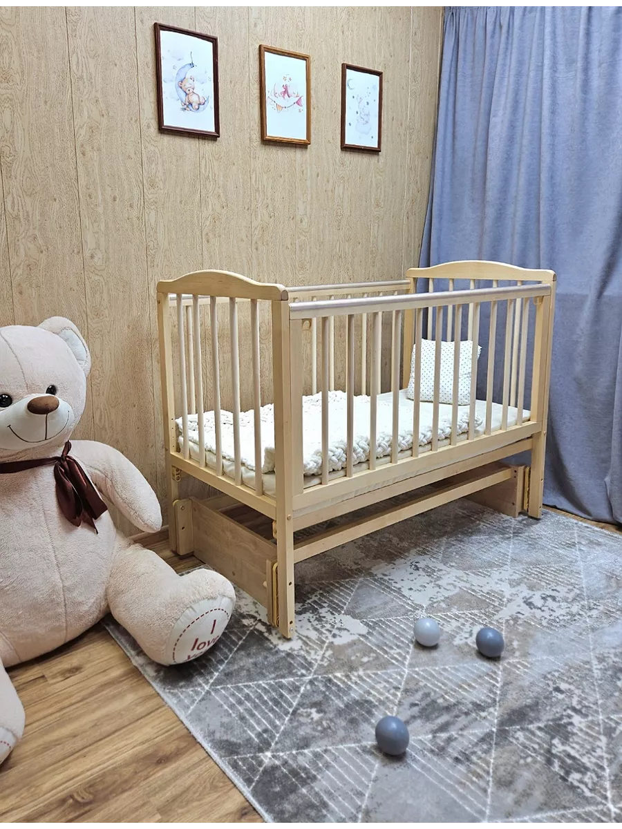 Кровать для новорожденного Мила автостенка маятник универсал