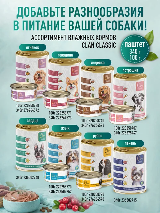 Сухой корм CLAN Classic Чувст… для собак, крупные, средние, 11 кг, фото 8