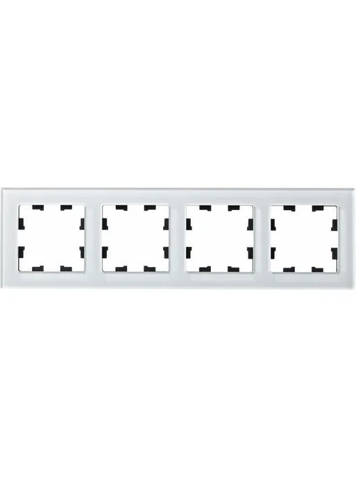 Schneider Рамка Systeme AtlasDesign Nature, 4 поста (белое стекло), белый, фото 2