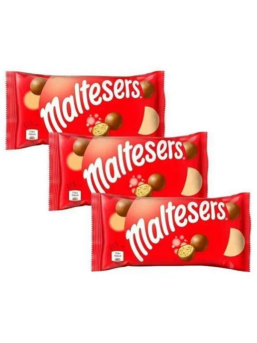 Kinder Шоколадное драже, Мальтизерс 3шт×37гр, 3 шт, 37 г