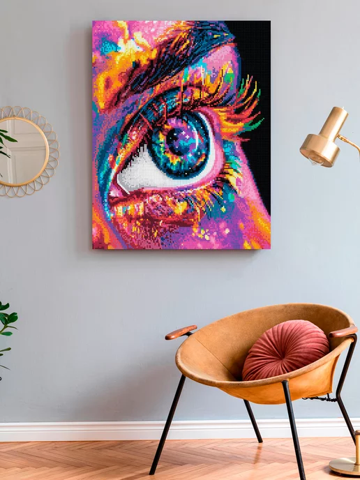 Art on Canvas Яркий взгляд Алмазная мозаика на подрамнике 40х50 см, 40x50 см, фото 3