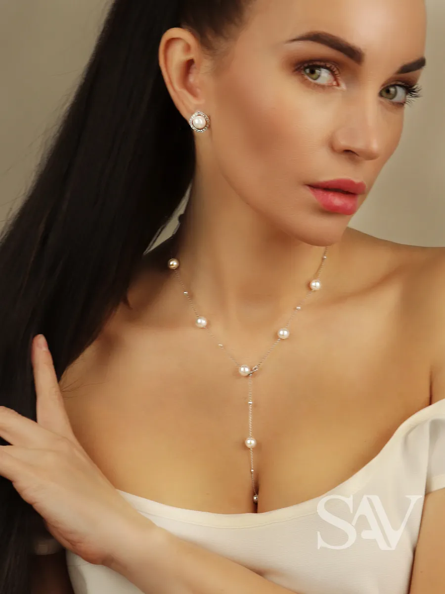 Серьги с жемчугом круглые...